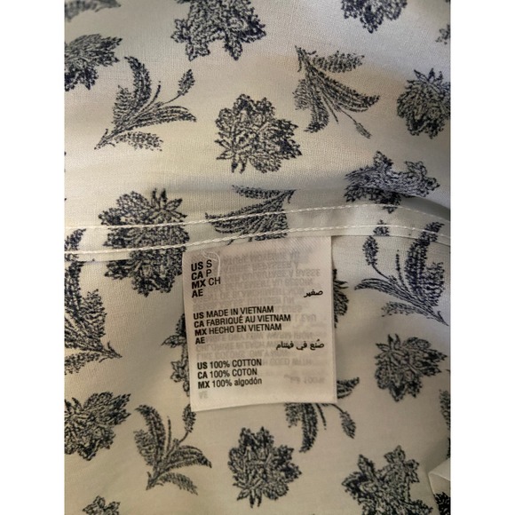 Club Room Men's Size Small Long Sleeve Button Up Shirt Blue Floral Pattern NEW - Picture 12 of 13